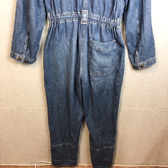 Etica Zeta Denim Long Sleeve Zip Up Jumpsuit Size Large - Picture 8 of 8